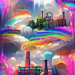 Size: 480x480 | Tagged: safe, derpibooru import, fanfic:rainbow factory, cloudsdale, fanfic art, image, jpeg, neural network, weather factory