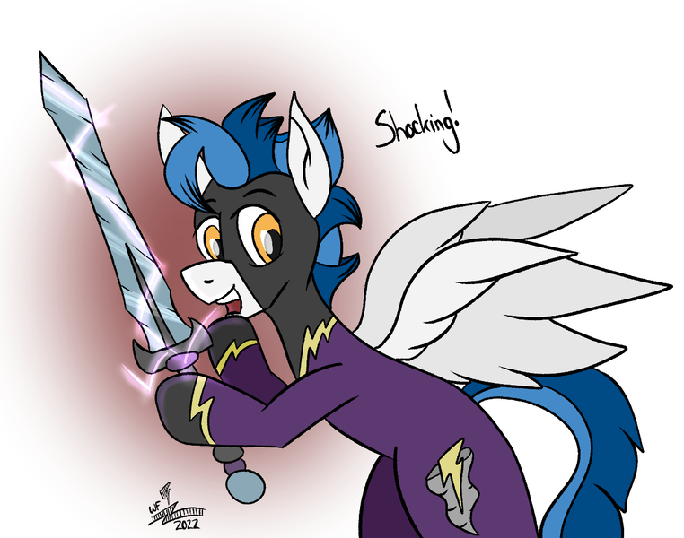 Size: 1254x988 | Tagged: safe, artist:whirlwindflux, derpibooru import, oc, oc:whirlwind flux, unofficial characters only, pegasus, pony, image, male, png, shadowbolts, solo, stallion, sword, weapon