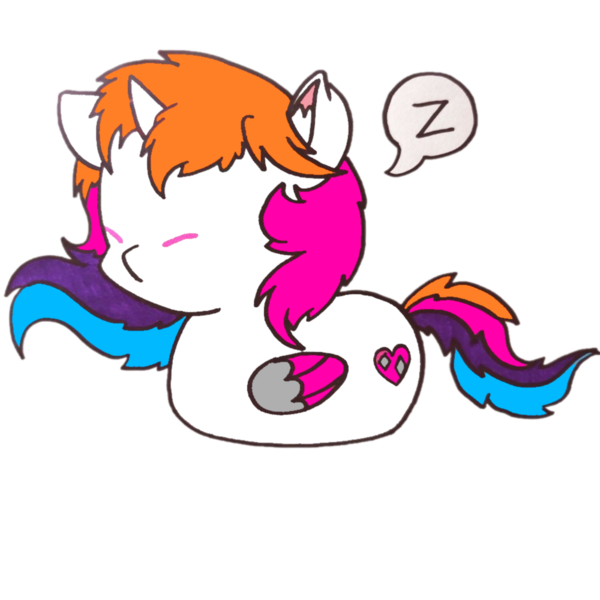 Size: 1000x1000 | Tagged: safe, artist:rainbowwing, derpibooru import, oc, oc:rainbowwing, unofficial characters only, alicorn, :3, :<, alicorn oc, chibi, colored wings, cute, eyes closed, folded wings, horn, image, multicolored hair, multicolored wings, png, simple background, sleeping, snoring, solo, transparent background, wings