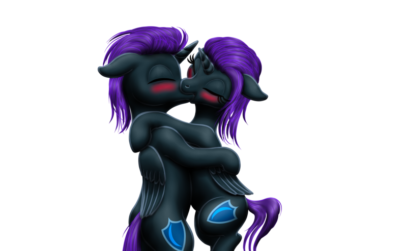 Size: 2575x1591 | Tagged: safe, artist:vasillium, derpibooru import, oc, oc:nox (rule 63), oc:nyx, alicorn, pony, alicorn oc, duo, female, heart, horn, image, kissing, male, oc x oc, png, r63 paradox, rule 63, self paradox, self ponidox, selfcest, shipping, simple background, straight, transparent background, wings