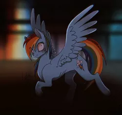 Size: 1357x1280 | Tagged: semi-grimdark, artist:krautvan, artist:vanklown, derpibooru import, rainbow dash, fanfic:rainbow factory, blood, fanfic art, image, jpeg