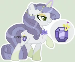 Size: 1918x1576 | Tagged: safe, artist:dinkydoolove, derpibooru import, oc, unofficial characters only, pony, unicorn, base used, female, gem, glow, glowing horn, grin, horn, image, magic, mare, offspring, parent:rarity, parent:thunderlane, parents:rarilane, png, simple background, smiling, solo, telekinesis