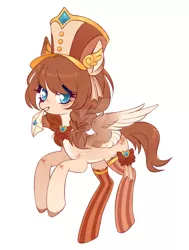 Size: 1024x1351 | Tagged: safe, artist:miioko, derpibooru import, oc, unofficial characters only, pegasus, pony, deviantart watermark, hat, image, jpeg, letter, mouth hold, obtrusive watermark, pegasus oc, solo, watermark, wings