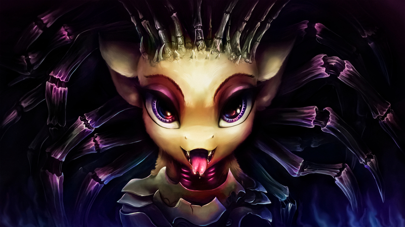 Size: 3840x2160 | Tagged: safe, artist:stdeadra, derpibooru import, oc, pony, zerg, armor, big eyes, crossover, fangs, image, jpeg, kerrigan, purple background, purple eyes, simple background, solo, starcraft, starcraft 2, strange hair, tongue out