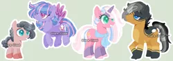 Size: 1192x418 | Tagged: safe, artist:dinkydoolove, derpibooru import, clear sky, quibble pants, wind sprint, oc, oc:dialect, pony, unicorn, base used, colt, female, flying, foal, green background, image, male, mare, offspring, older, older wind sprint, outline, parent:clear sky, parent:quibble pants, parents:quibblesky, png, quibblesky, redesign, shipping, simple background, stallion, straight, white outline