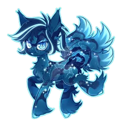 Size: 1024x1059 | Tagged: safe, artist:miioko, derpibooru import, oc, unofficial characters only, pony, :p, chest fluff, constellation, deviantart watermark, ear fluff, ethereal mane, hoof fluff, image, multiple tails, obtrusive watermark, png, simple background, solo, starry mane, tail, tongue out, transparent background, watermark