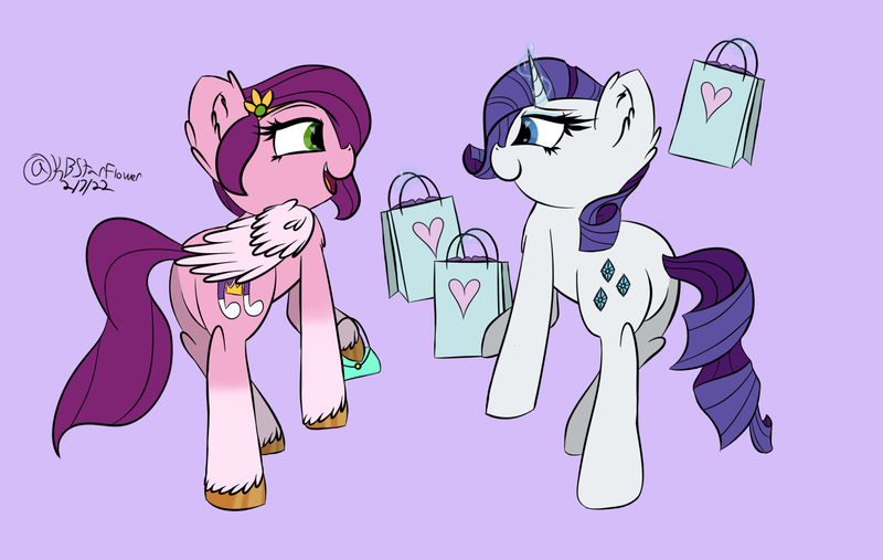 Size: 1608x1020 | Tagged: safe, artist:lunastaralight, artist:star flower, derpibooru import, pipp petals, rarity, pegasus, unicorn, my little pony: a new generation, g5, image, mlpfanart, my little pony, png