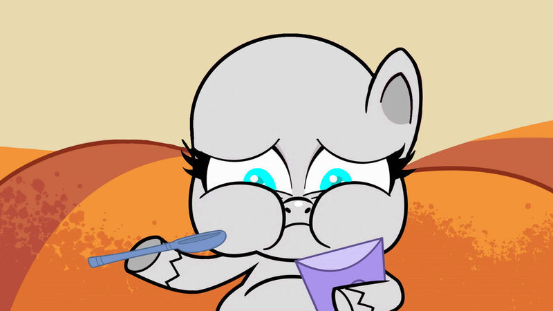 Size: 1280x720 | Tagged: safe, artist:johnnybro288, derpibooru import, earth pony, pony, my little pony: pony life, spoiler:pony life s02e06, belly, comfort eating, eating, female, food, ice cream, image, jpeg, mare, puffy cheeks, sad, solo, spoon, stuffing, the tiara of truth, weight gain