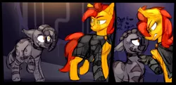 Size: 1280x618 | Tagged: semi-grimdark, artist:star-theft, derpibooru import, oc, unofficial characters only, earth pony, pony, zebra, fallout equestria, amputee, image, jpeg, prosthetic limb, prosthetics, slave