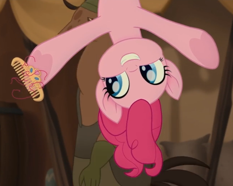 Size: 970x774 | Tagged: safe, derpibooru import, edit, edited screencap, screencap, pinkie pie, my little pony: the movie, comb, image, png