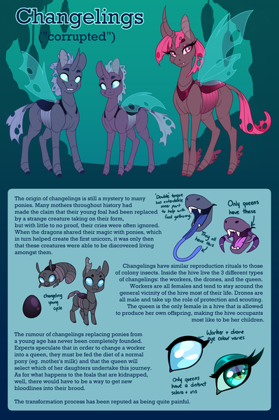 Size: 3509x5280 | Tagged: safe, artist:silkensaddle, derpibooru import, changeling, changeling larva, image, pink changeling, png