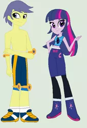 Size: 414x609 | Tagged: safe, artist:matthewjabeznazarioa, derpibooru import, comet tail, twilight sparkle, equestria girls, crossover, equestria girls-ified, exeron fighters, exeron outfit, image, martial arts kids, martial arts kids outfits, png
