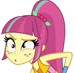 Size: 585x574 | Tagged: safe, artist:marcoequestrian98, derpibooru import, edit, edited screencap, screencap, sour sweet, dance magic, equestria girls, spoiler:eqg specials, background removed, confused, female, image, not a vector, png, simple background, solo, transparent background