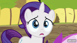 Size: 640x360 | Tagged: safe, derpibooru import, screencap, derpy hooves, rarity, earth pony, pegasus, pony, unicorn, season 6, the cart before the ponies, ^^, animated, cute, derpabetes, eyes closed, female, filly, filly derpy, filly rarity, foal, gif, gifs.com, image, male, mare, open mouth, open smile, smiling, stallion, younger