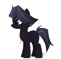 Size: 1280x1238 | Tagged: oc name needed, safe, artist:katelynleeann42, derpibooru import, oc, unofficial characters only, pegasus, pony, black coat, eyeshadow, female, folded wings, image, makeup, mare, png, purple eyes, simple background, solo, transparent background, wings