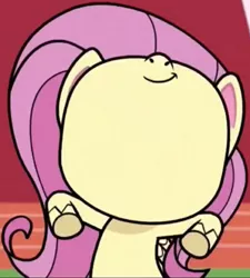 Size: 1920x2129 | Tagged: safe, derpibooru import, screencap, fluttershy, pegasus, pony, my little pony: pony life, the great divide, spoiler:pony life s01e25, cropped, cute, female, image, jpeg, mare, nose in the air, shyabetes, smiling, solo
