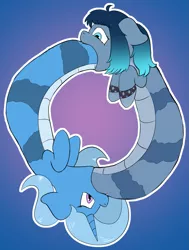 Size: 1515x2000 | Tagged: safe, artist:triksa, derpibooru import, oc, oc:opal, oc:triksa, funny, image, ouroboros, png, simple background, swallowing, vore