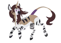Size: 1754x1240 | Tagged: safe, derpibooru import, oc, unofficial characters only, okapi, unicorn, chibi, commission, cute, image, lineless, png, simple background, solo, transparent background, your character here