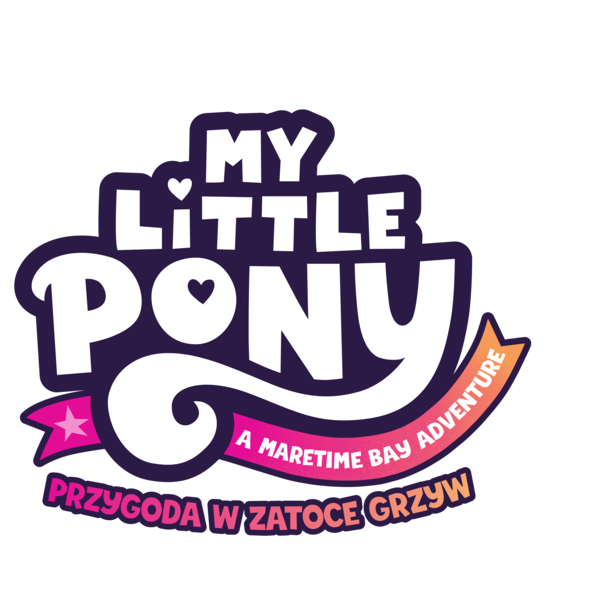 Size: 8000x8000 | Tagged: safe, derpibooru import, official, my little pony: a new generation, food, g5, image, localization, logo, my little pony logo, my little pony: a maretime bay adventure, my little pony: a maretime bay adventure logo, my little pony: a new generation logo, orange, pink, png, poland, polish, ribbon, simple background, transparent background, writing