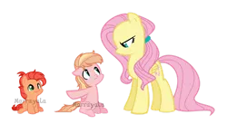 Size: 1280x700 | Tagged: safe, artist:alari1234-bases, artist:marrayala, derpibooru import, fluttershy, oc, oc:deaf nettle, oc:juicy apple-pear, earth pony, pegasus, pony, alternate hairstyle, baby, baby pony, base used, brothers, colt, female, fluttermom, fluttershy is not amused, foal, image, male, mare, mother and child, offspring, parent:big macintosh, parent:fluttershy, parents:fluttermac, png, pointing, siblings, simple background, transparent background, trio, unamused, watermark