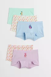 Size: 2880x4320 | Tagged: safe, derpibooru import, hitch trailblazer, izzy moonbow, sunny starscout, blue underwear, boyshorts, clothes, g5, green underwear, h&m, image, jpeg, merchandise, panties, pony print underwear, purple underwear, rainbow, ribbon, silly panties, underwear