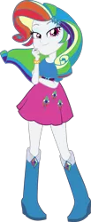 Size: 575x1391 | Tagged: safe, artist:assassins-creed1999, derpibooru import, rarity, equestria girls, belt, boots, clothes, high heel boots, image, palette swap, png, recolor, shirt, shoes, skirt, solo