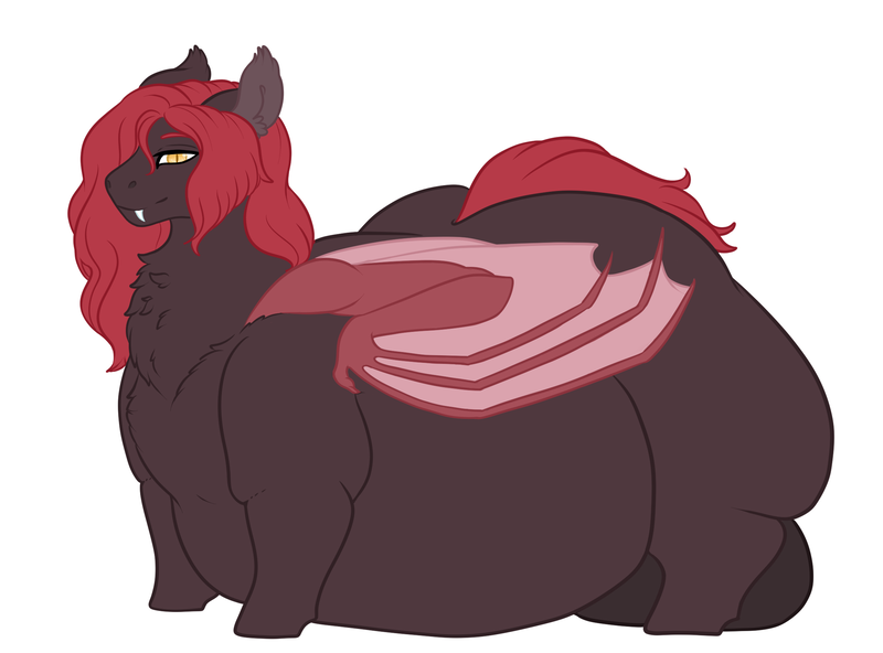Size: 2373x1755 | Tagged: questionable, artist:shadypixels, derpibooru import, oc, oc:crescent rose, unofficial characters only, bat pony, balls, bat pony oc, bat wings, belly, big balls, big belly, fat, huge belly, image, impossibly large balls, impossibly large belly, male, nudity, obese, png, solo, wings