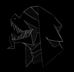 Size: 1056x1026 | Tagged: safe, artist:lockheart, derpibooru import, oc, oc:nunpone, oc:sister nemo, unofficial characters only, earth pony, pony, black background, bust, female, grayscale, image, jpeg, long tongue, mare, monochrome, sharp teeth, simple background, solo, teeth, tongue out