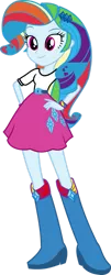 Size: 567x1410 | Tagged: safe, artist:iamsheila, derpibooru import, rarity, equestria girls, belt, boots, clothes, high heel boots, image, png, shirt, shoes, simple background, skirt, solo, transparent background