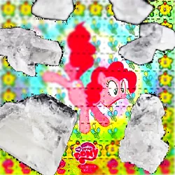 Size: 342x342 | Tagged: safe, artist:blx-anthro, derpibooru import, editor:super trampoline, pinkie pie, fanfic, blotter papper, drugs, fanfic art, fanfic cover, image, lsd, meth, png, xk-class end-of-the-world scenario