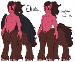 Size: 2300x1900 | Tagged: safe, artist:purplegrim40, derpibooru import, oc, unofficial characters only, centaur, taur, cloven hooves, duo, image, male, multiple eyes, parent:daybreaker, parent:tirek, png, wings