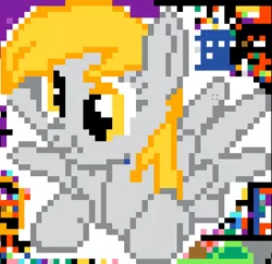 Size: 412x400 | Tagged: safe, derpibooru import, derpy hooves, pegasus, pony, female, image, mare, pixel art, png, r/place, reddit, scrunchy face, solo