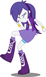 Size: 696x1147 | Tagged: safe, artist:iamsheila, derpibooru import, rainbow dash, equestria girls, boots, clothes, high heel boots, image, png, shirt, shoes, skirt, socks, solo