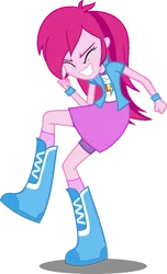 Size: 696x1147 | Tagged: safe, artist:iamsheila, derpibooru import, rainbow dash, equestria girls, boots, clothes, high heel boots, image, png, shirt, shoes, skirt, socks, solo