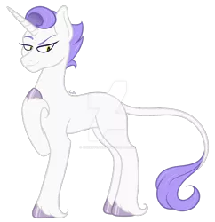 Size: 1280x1325 | Tagged: safe, artist:cherrycandi, derpibooru import, oc, oc:faire, classical unicorn, pony, unicorn, cloven hooves, genderless, image, leonine tail, long tail, nonbinary, obtrusive watermark, png, simple background, smug, solo, tail, transparent background, unshorn fetlocks, watermark