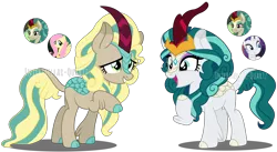 Size: 3298x1811 | Tagged: safe, artist:interstellar-quartz, derpibooru import, fluttershy, rain shine, rarity, oc, kirin, image, magical lesbian spawn, offspring, parent:fluttershy, parent:rain shine, parent:rarity, png, simple background, transparent background