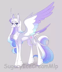 Size: 1024x1189 | Tagged: safe, artist:sugaryicecreammlp, derpibooru import, oc, oc:aura sparkle, alicorn, pony, female, image, jpeg, mare, offspring, parent:flash sentry, parent:twilight sparkle, parents:flashlight, solo, tail, tail feathers