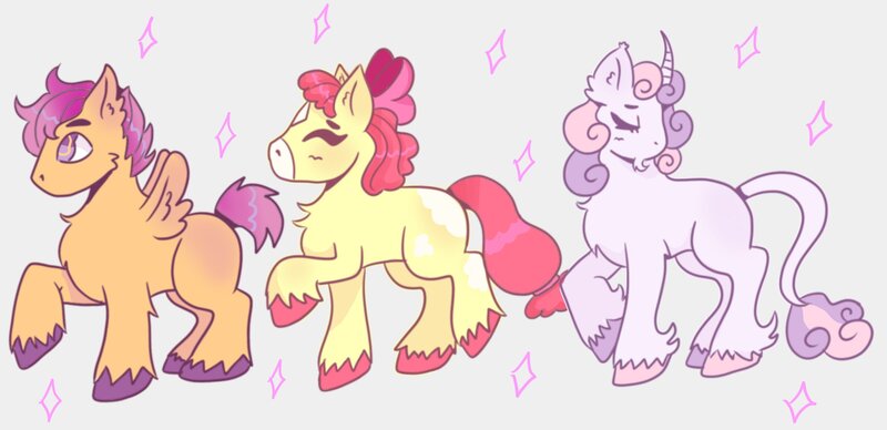 Size: 2224x1080 | Tagged: safe, artist:knuffelart, derpibooru import, apple bloom, scootaloo, sweetie belle, earth pony, pegasus, pony, cutie mark crusaders, female, filly, foal, image, jpeg