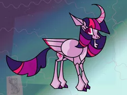 Size: 1280x964 | Tagged: safe, artist:laps-sp, derpibooru import, twilight sparkle, twilight sparkle (alicorn), alicorn, pony, abstract, curved horn, horn, image, jpeg, solo