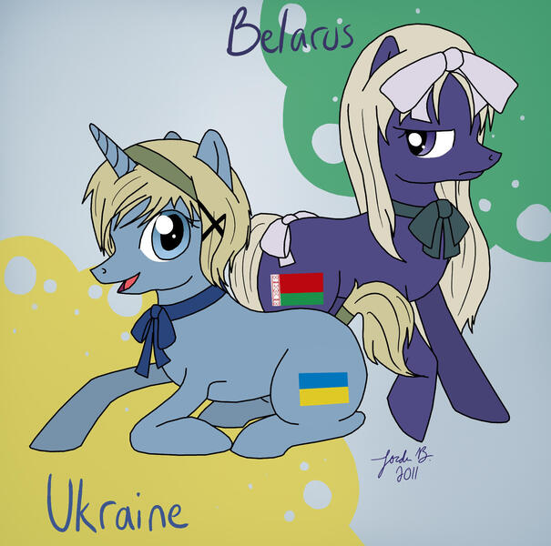 Size: 1679x1666 | Tagged: safe, artist:cisol, derpibooru import, ponified, pony, belarus, belarus (aph), female, hetalia, image, jpeg, ukraine, ukraine (aph)