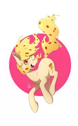 Size: 1200x1920 | Tagged: safe, artist:laptop-pone, derpibooru import, oc, ponified, unofficial characters only, food pony, original species, pizza pony, pony, food, image, one eye closed, pizza, png, smiling, solo, wink