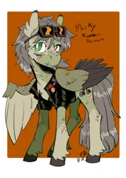 Size: 1240x1754 | Tagged: safe, artist:scarfyace, derpibooru import, oc, oc:murky, pegasus, pony, fallout equestria, fallout equestria: murky number seven, fanfic art, image, male, png, scar, stallion