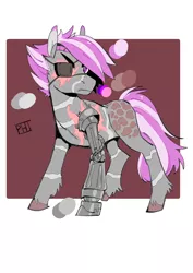Size: 1240x1754 | Tagged: safe, derpibooru import, oc, oc:hired gun, oc:silver storm, earth pony, pony, fallout equestria, fallout equestria: heroes, fanfic art, female, image, mare, png, prosthetics