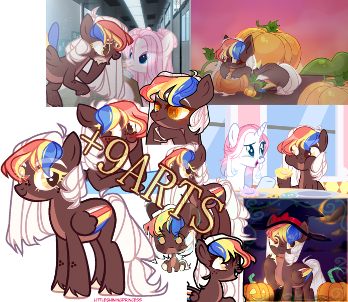 Size: 1672x1450 | Tagged: safe, artist:deko4ka, derpibooru import, oc, pegasus, adoptable, adopted, adoption, advertisement, auction, chocolate, deviantart, food, image, png, rainbow, sale