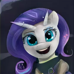Size: 1024x1024 | Tagged: safe, artist:thisponydoesnotexist, derpibooru import, machine learning generated, bicorn, pony, eyeshadow, horn, image, jpeg, long mane, looking at you, makeup, multiple horns, neural network, not rarity, smiling, smiling at you, solo
