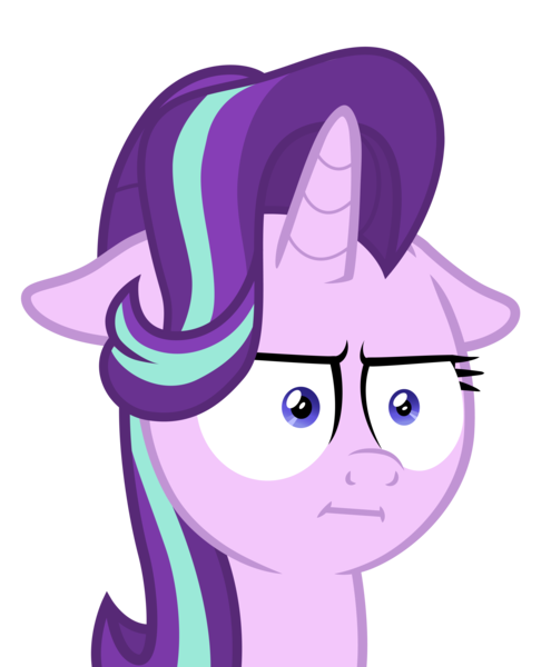 Size: 4500x5451 | Tagged: safe, artist:vvolllovv, derpibooru import, starlight glimmer, pony, unicorn, marks for effort, season 8, spoiler:s08, :i, female, floppy ears, i mean i see, image, png, simple background, solo, transparent background, vector