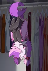 Size: 2249x3353 | Tagged: safe, artist:arctic-fox, edit, editor:anonymous, oc, oc:malina, unofficial characters only, bat pony, pony, /mlp/ latex requests, bat pony oc, bat wings, behaving like a bat, closet, clothes, cute, dark, ear fluff, ear tufts, eyes closed, female, frog (hoof), hanging, hanging upside down, high res, hoofbutt, image, latex, latex socks, leg fluff, mare, not sweetie belle, ocbetes, pigtails, png, prehensile tail, sleeping, socks, solo, underhoof, upside down, wings