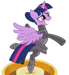 Size: 1988x2160 | Tagged: safe, artist:remcmaximus, edit, editor:anonymous, twilight sparkle, twilight sparkle (alicorn), alicorn, pony, a royal problem, ballerina, bondage, clothes, cute, encasement, female, grin, hair bun, image, latex, latex clothes, latex suit, mare, music box, png, sheepish, sheepish grin, show accurate, simple background, skirt, smiling, solo, squee, stressed, transparent background, tutu, twilarina, twilight stalker, upskirt, vector