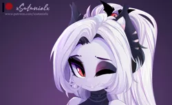 Size: 3295x2033 | Tagged: safe, artist:xsatanielx, derpibooru import, oc, oc:nightlight snow, unofficial characters only, advertisement, bust, female, image, patreon, patreon logo, png, portrait, solo