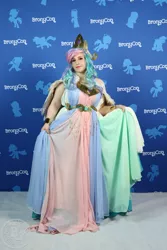 Size: 2200x3301 | Tagged: safe, artist:mieucosplay, derpibooru import, princess celestia, human, bronycon, bronycon 2019, clothes, cosplay, costume, image, irl, irl human, jpeg, photo, solo